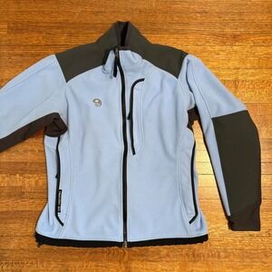 Mountain Hardwear Fleece Jacket Womens Size 12 Blue Gray Full Zip Outdoor